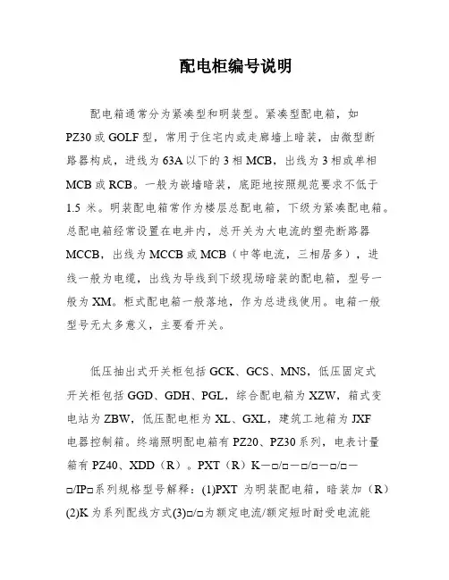 配电柜编号说明