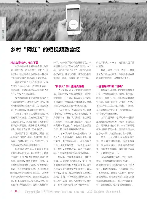 乡村“网红” 的短视频致富经