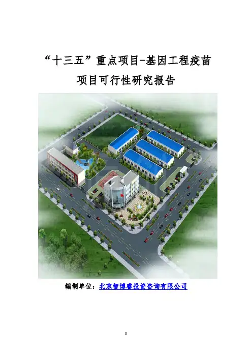 “十三五”重点项目-基因工程疫苗项目可行性研究报告