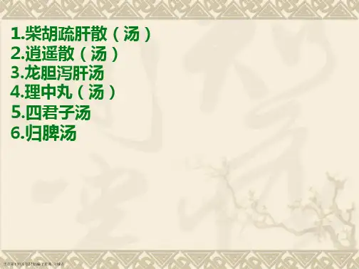 中医肝病科脾胃病科临床常用方剂