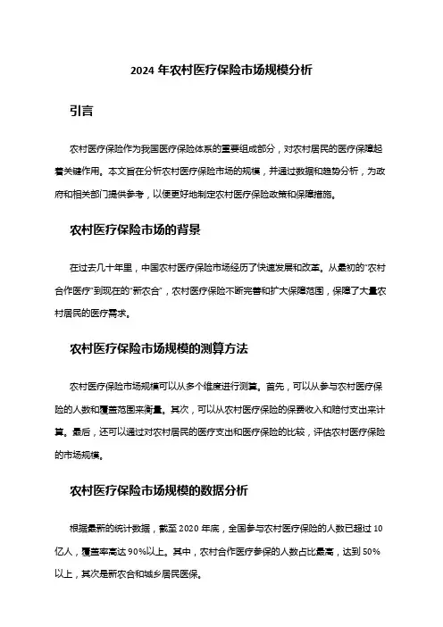 2024年农村医疗保险市场规模分析