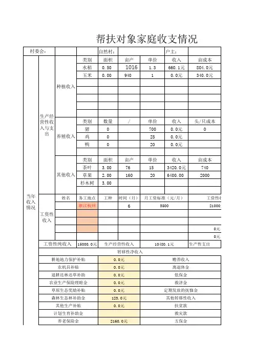 收入测算表范本(建档立卡贫困户家庭收支情况表) (11)