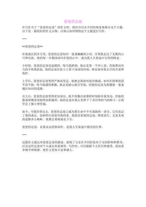 爸爸的足迹
