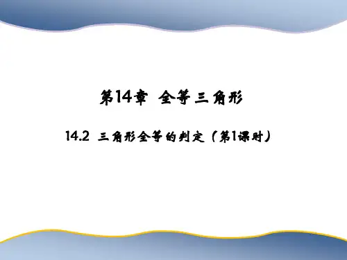 沪科版八年级上册数学教学课件 第14章 全等三角形 三角形全等的判定
