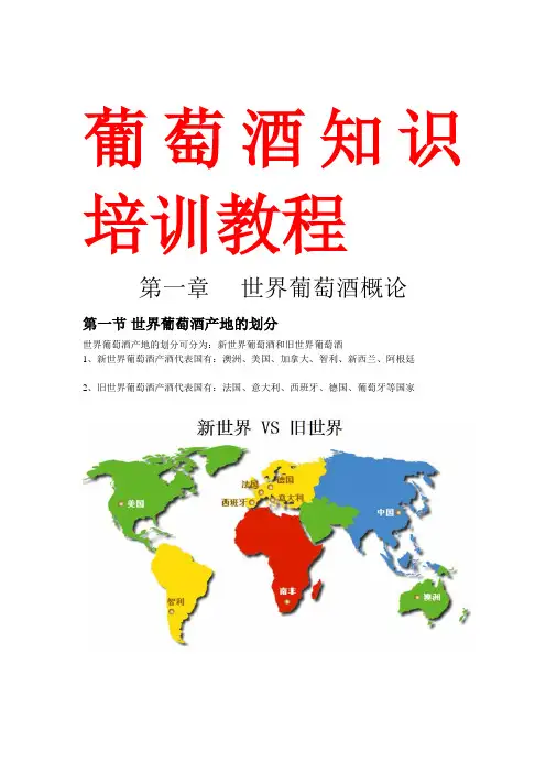 葡萄酒知识初级培训资料