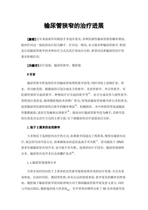 输尿管狭窄的治疗进展