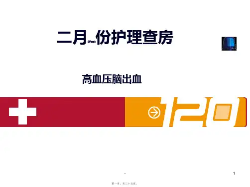 高血压脑出血护理查房PPT课件