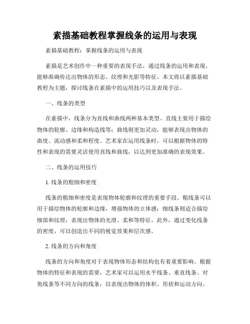 素描基础教程掌握线条的运用与表现