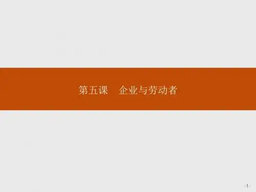 高中政治人教版必修1课件：5-1 企业的经营