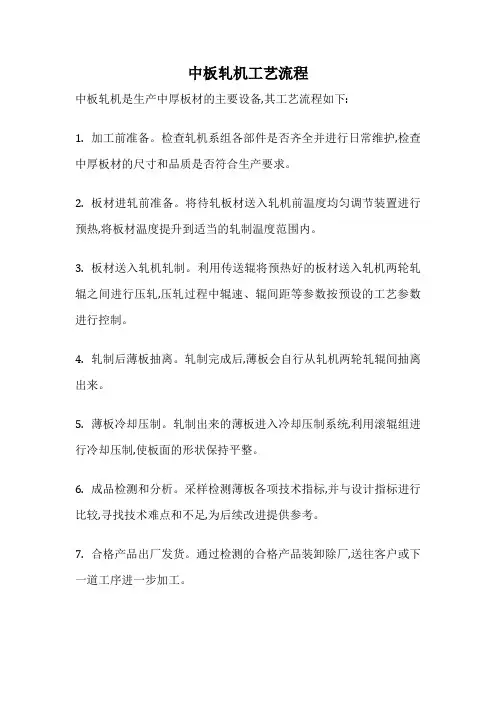 中板轧机工艺流程