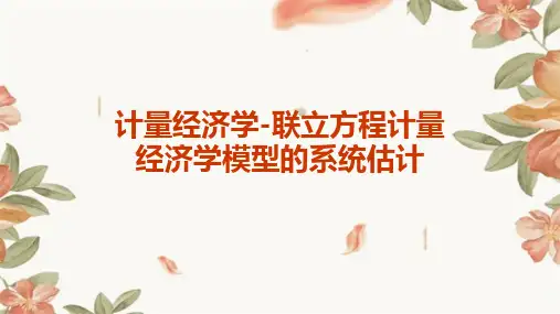 计量经济学-联立方程计量经济学模型的系统估计