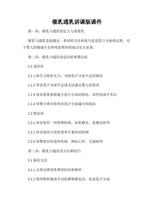 催乳通乳讲课版课件