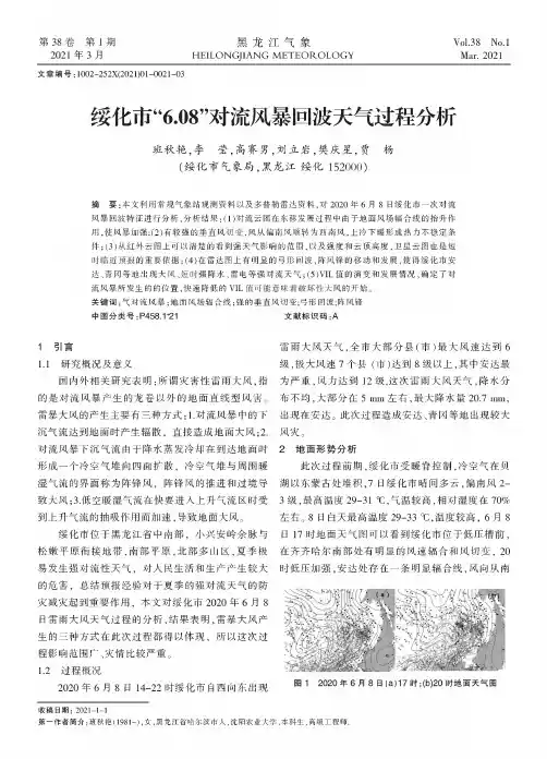 绥化市“6.08”对流风暴回波天气过程分析