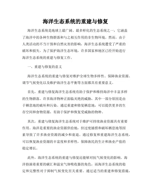 海洋生态系统的重建与修复