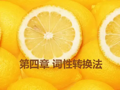 四级翻译 第四章 词性转换法