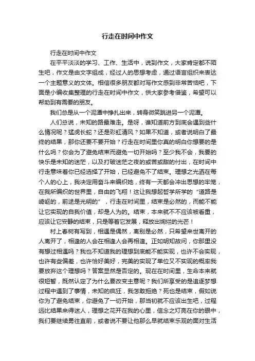 行走在时间中作文