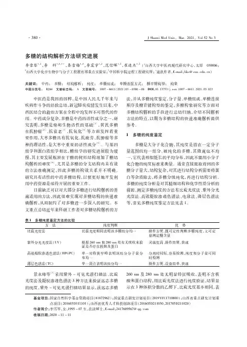 多糖的结构解析方法研究进展