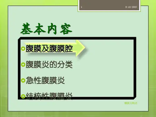 腹膜炎概述PPT课件