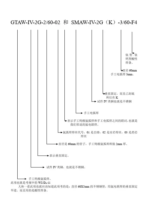 焊接代号说明
