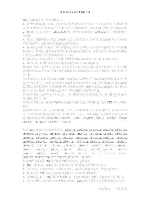 上银SBC,SBG25FL导轨标准直线导轨系列新特点
