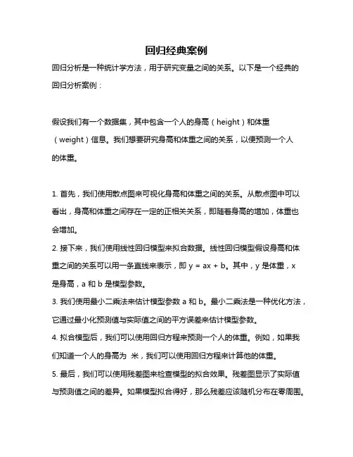 回归经典案例