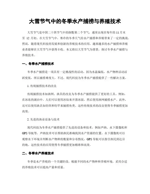 大雪节气中的冬季水产捕捞与养殖技术