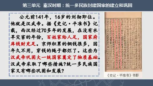 统编版七年级历史上册 第12课 大一统王朝的巩固 课件