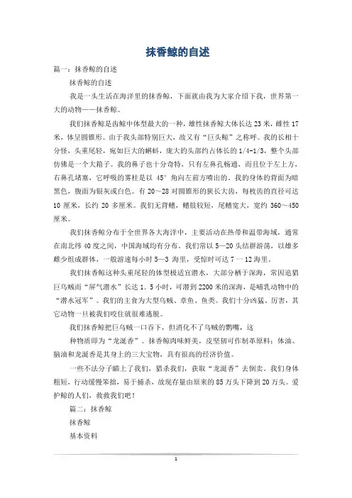 抹香鲸的自述