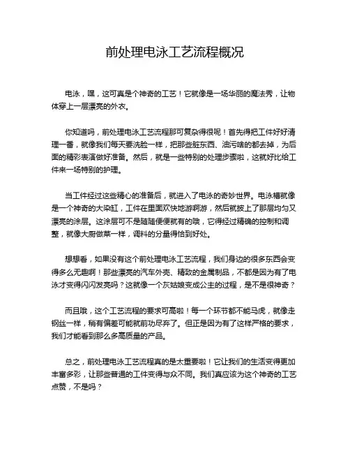 前处理电泳工艺流程概况