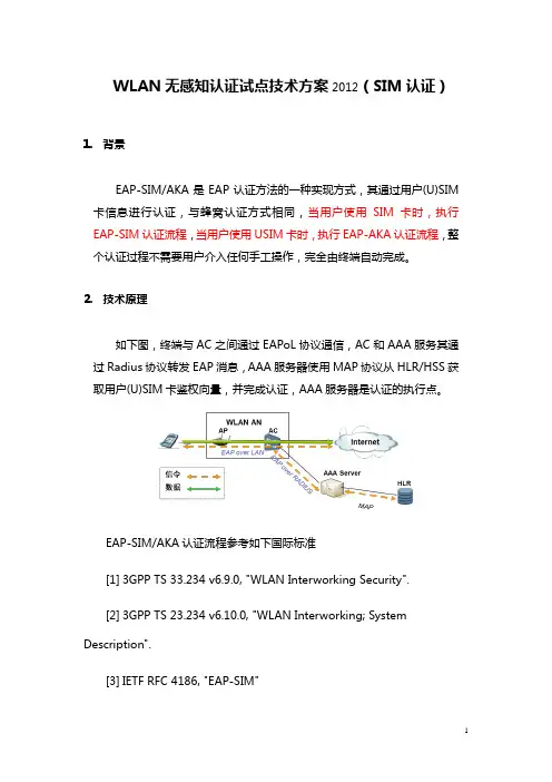 中国移动WLAN(SIM认证)规范
