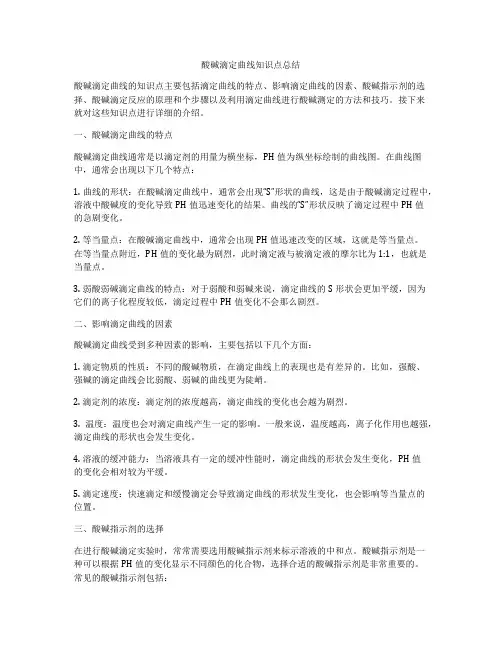 酸碱滴定曲线知识点总结