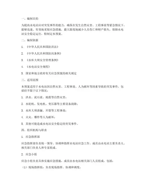 水电站专项应急预案