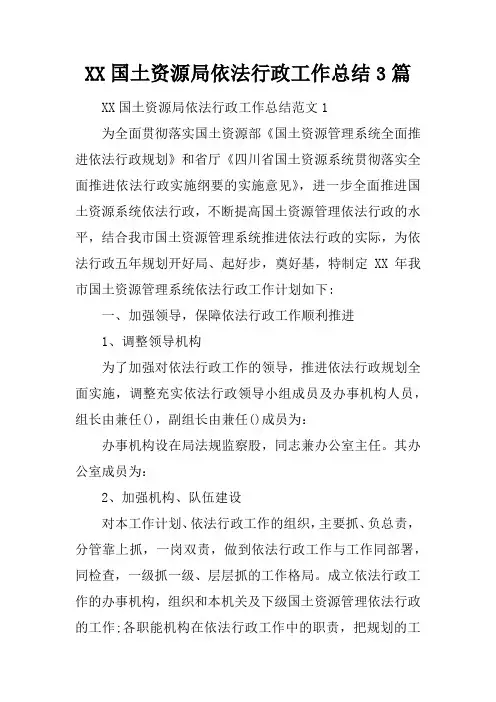 国土资源局依法行政工作总结3篇