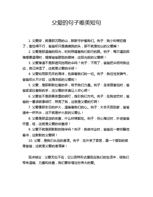 父爱的句子唯美短句