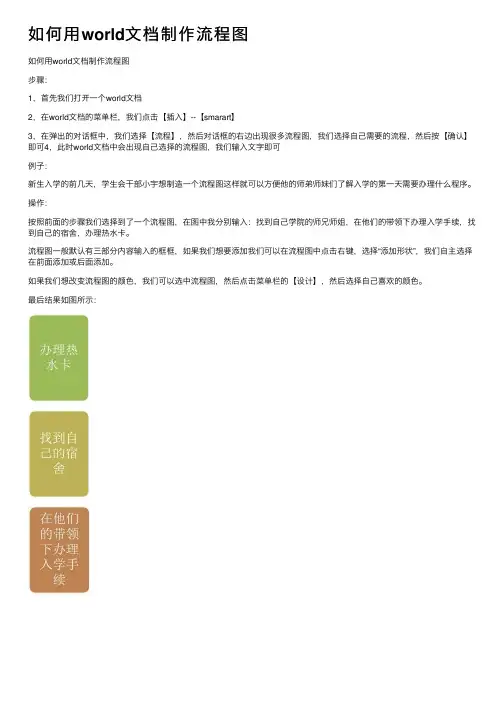 如何用world文档制作流程图