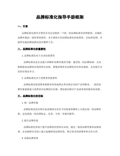 品牌标准化指导手册框架