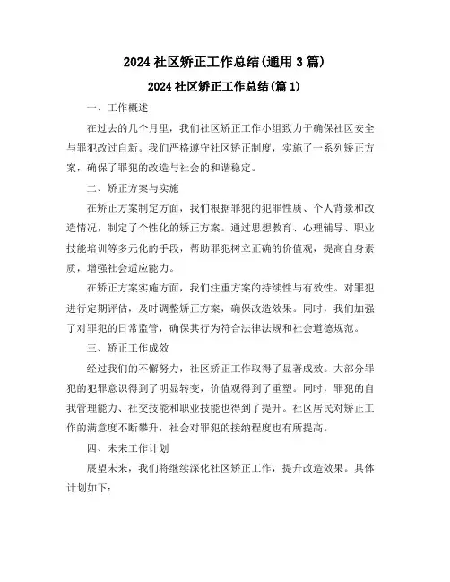 2024社区矫正工作总结(通用3篇)