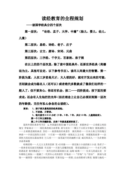 (台湾)读经教育的全程规划