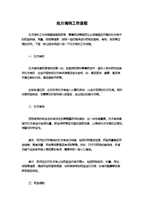 处方调剂工作流程
