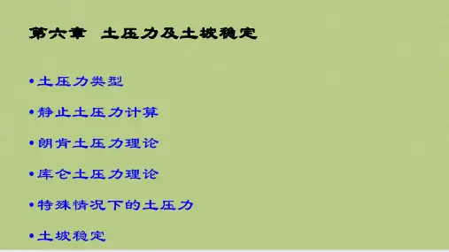 土力学与地基基础——土压力及土坡稳定