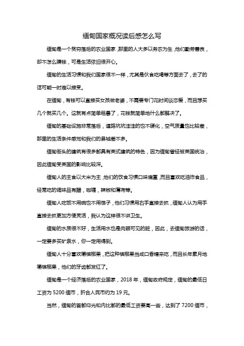 缅甸国家概况读后感怎么写