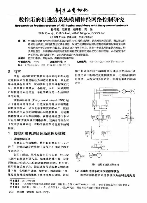 数控珩磨机进给系统模糊神经网络控制研究