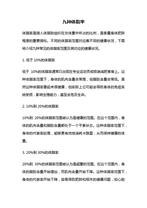九种体脂率