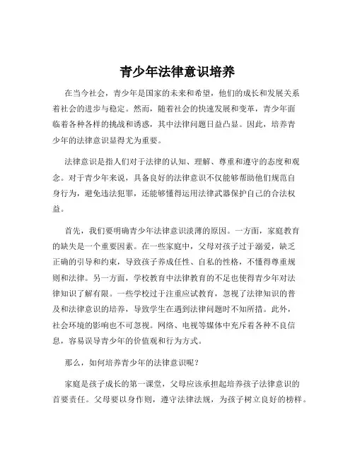 青少年法律意识培养