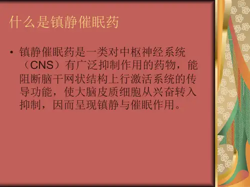 常见镇静安眠药