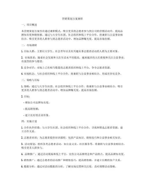 营销策划方案兼职