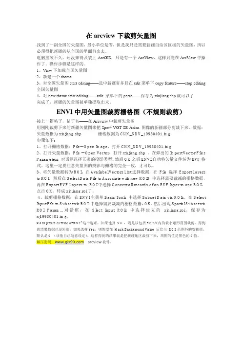ENVI中用矢量图裁剪栅格图
