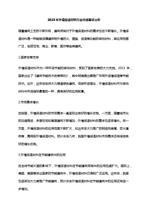 2023年外墙保温材料行业市场需求分析