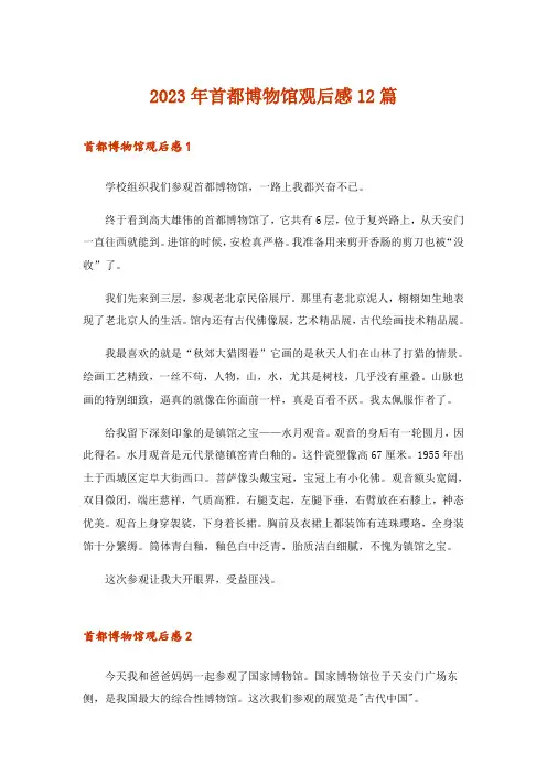 2023年首都博物馆观后感12篇