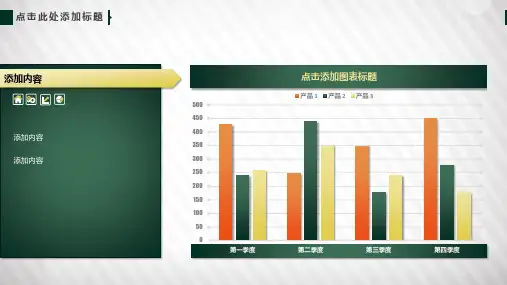 军绿色主题数据图表PPT模板